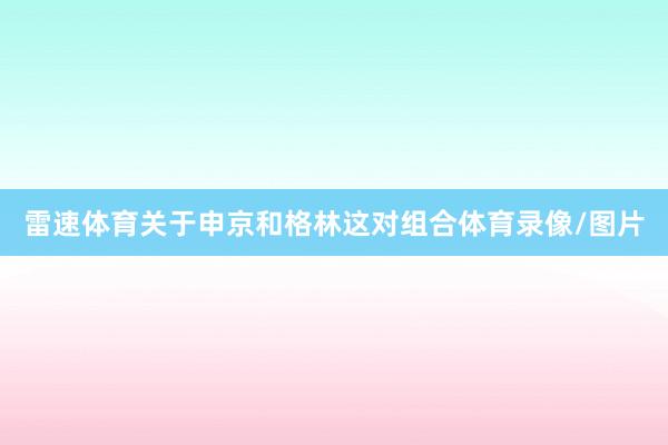 雷速体育关于申京和格林这对组合体育录像/图片