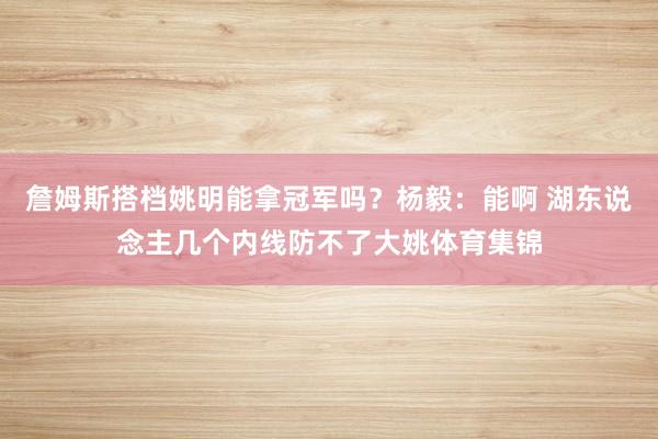 詹姆斯搭档姚明能拿冠军吗？杨毅：能啊 湖东说念主几个内线防不了大姚体育集锦